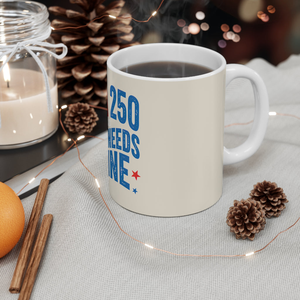 USA Mom Needs Wine Coffee Mug by Printify