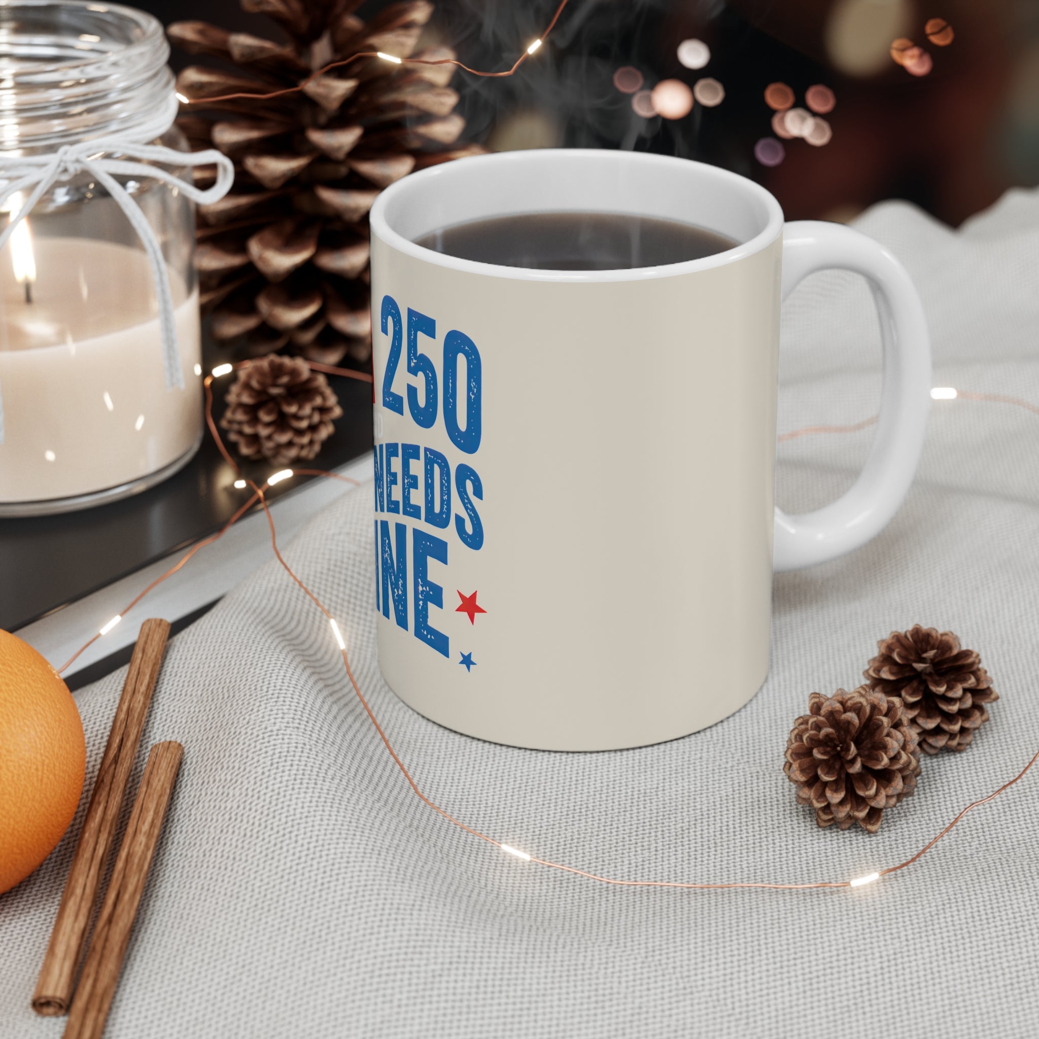USA Mom Needs Wine Coffee Mug by Printify