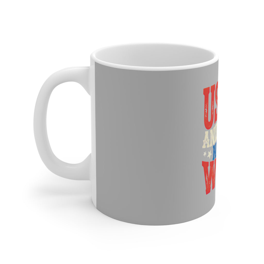 USA and Mom Needs Wine Coffee Mug by Printify