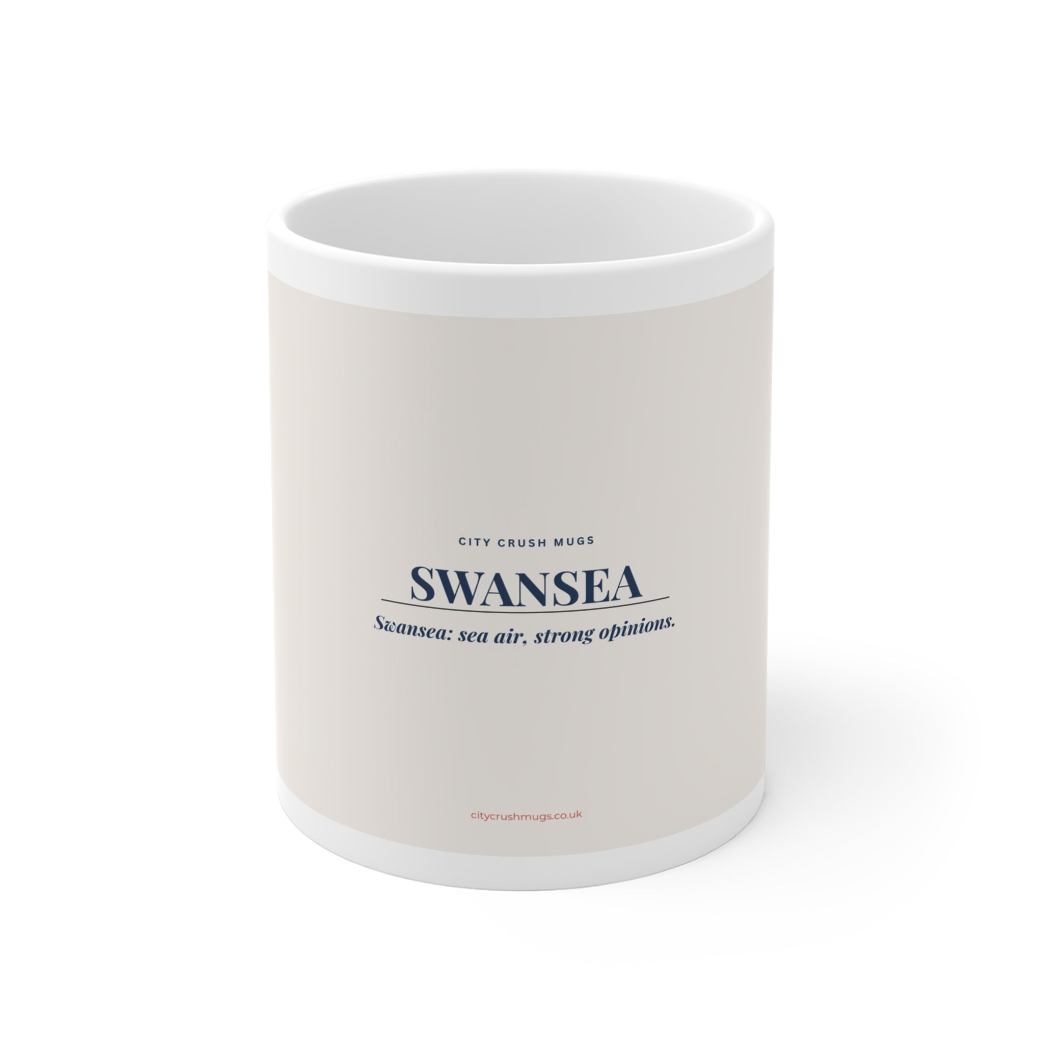 Swansea Slogan Mug - Sea Air , Strong Opinions