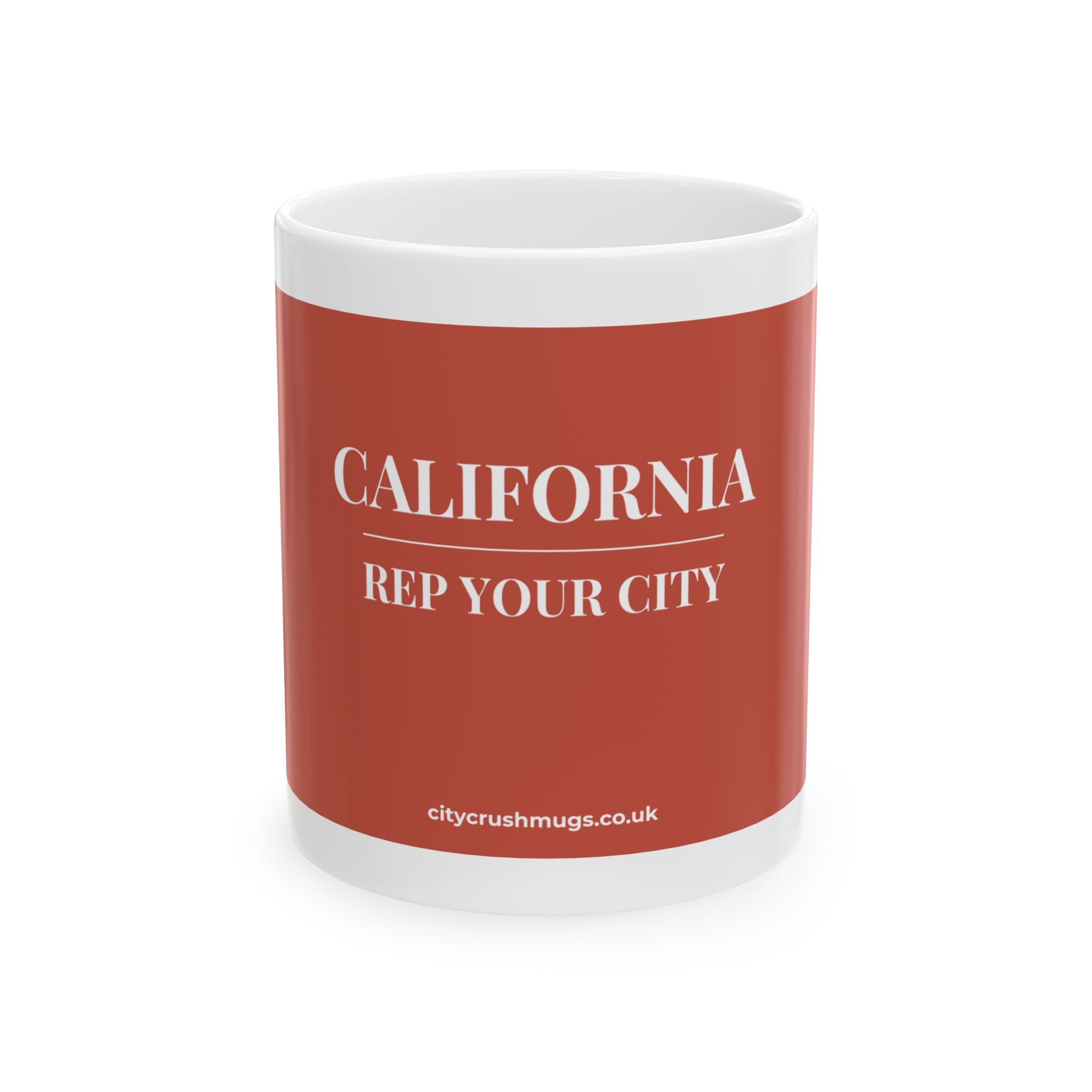 California Rep Your City Mug — Red Ceramic Coffee Cup (11oz & 15oz) by Printify