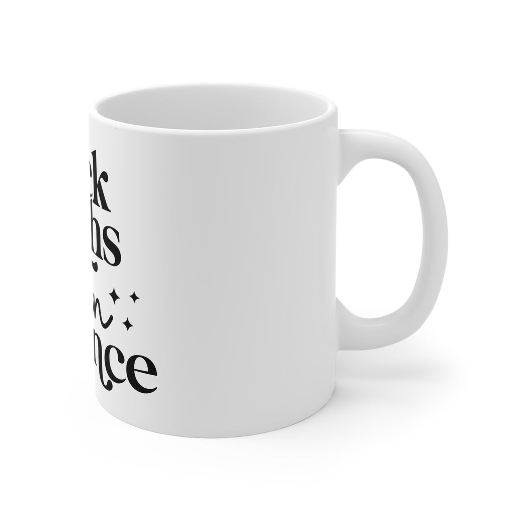 Coffee Mug — “Thick Thighs Thin Patience” by Printify